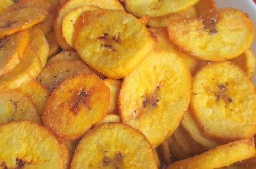 Banano verde frito Banano verde frito