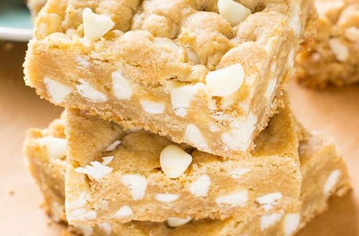 Receta de blondies con chocolate blanco
