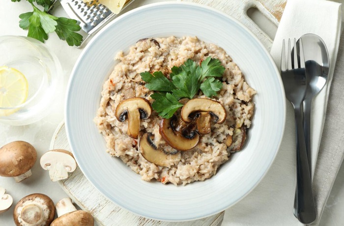 Receta de risotto de champiñones cremoso