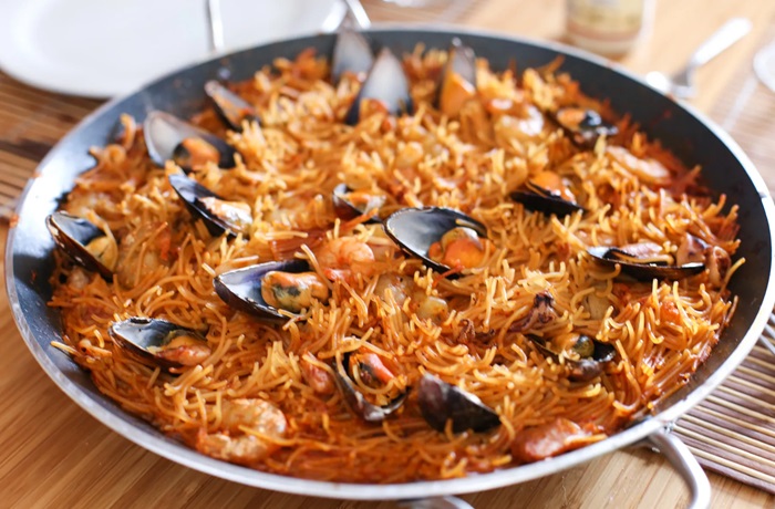 Receta de fideuá de marisco