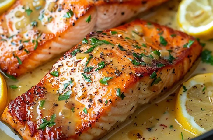 Receta de salmón a la sarten con hierbas frescas