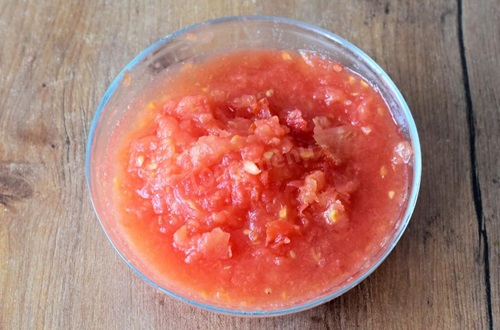 Tomate triturado Salsa de tomate triturado de color rojo intenso, base fundamental para la pomarola.