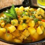 Cau cau de mondongo con papa amarilla y arroz receta peruana