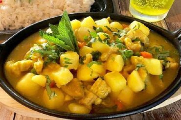 Cau cau de mondongo con papa amarilla y arroz receta peruana