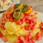 Escribano arequipeño de papa, tomate y rocoto receta peruana