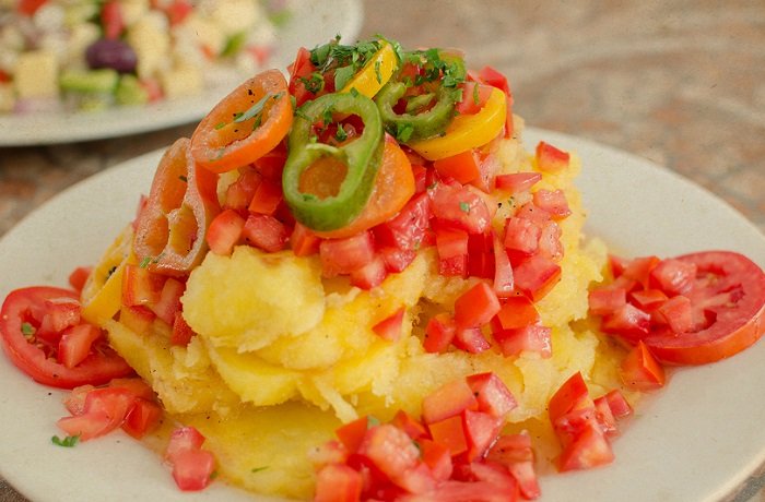 Escribano arequipeño de papa, tomate y rocoto receta peruana