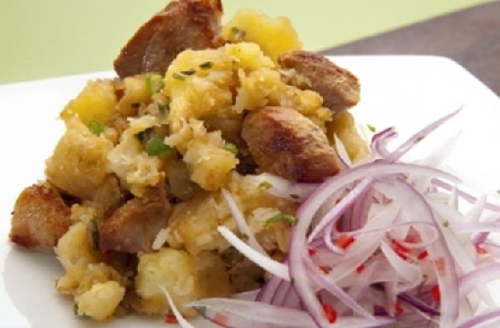 Majado de yuca con chancho norteño receta