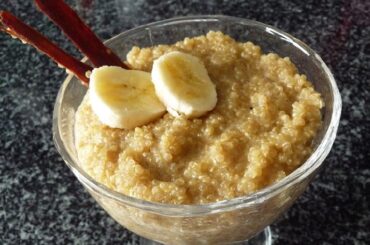 Mazamorra de quinua con canela en tazón receta peruana