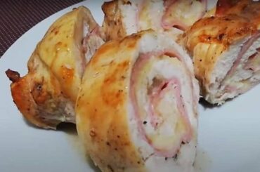 Pollo enrollado con jamón y queso en rodajas receta peruana