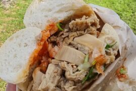 Sándwich de potito chileno en marraqueta receta callejera