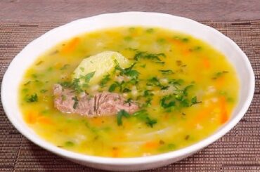 Sopa de trigo con carne, papas y habas receta peruana