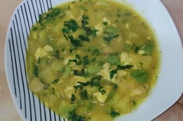 Captchi de habas con papas y choclo en olla receta peruana