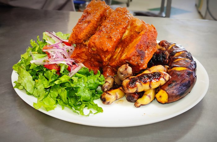 Lomo de cerdo al horno salvadoreño con mostaza y naranja agria receta casera