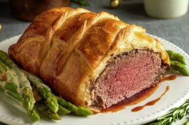 Lomo Wellington en hojaldre cortado en rodajas receta casera