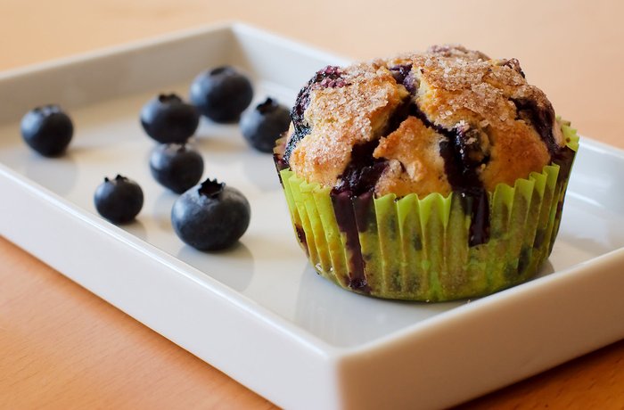 Muffins caseros de vainilla con arándanos receta casera